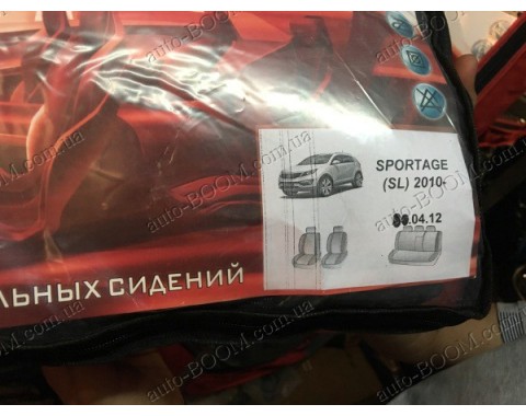 Автомобильные чехлы комбинированные Kia Sportage 10- (Союз-Авто)