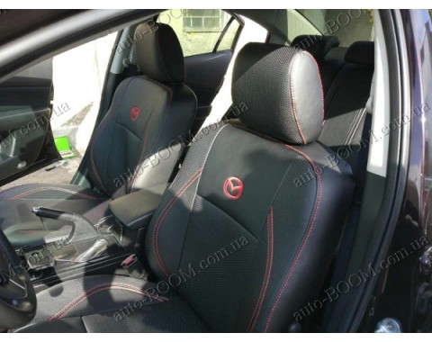 Автомобильные чехлы из экокожи Mazda 3 09-14 хэтчбек (Союз-Авто)
