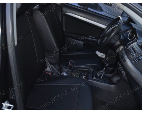 Автомобильные чехлы из экокожи Mitsubishi Lancer X 10 07-11 (Союз-Авто)