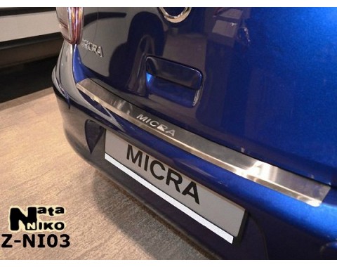 Накладка на бампер с загибом Nissan Micra 10- (NataNiko)
