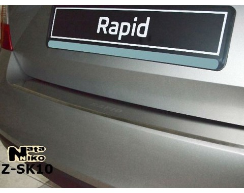 Накладка на бампер с загибом Skoda Rapid 11- (NataNiko)