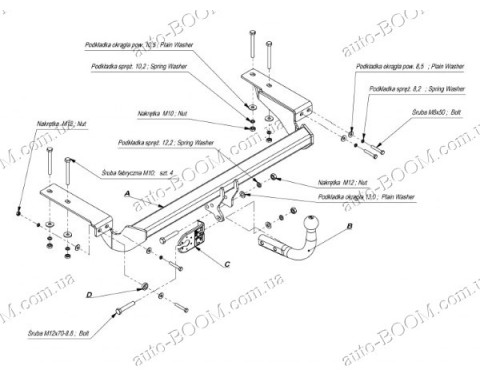 Фаркоп на Citroen C4 04-10