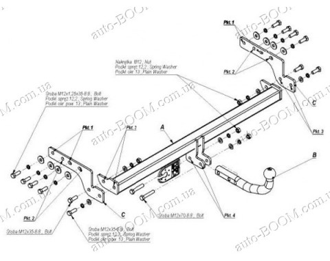 Фаркоп на Hyundai Accent 2 00-06