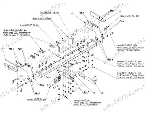 Фаркоп на Nissan Pickup D22 01-08 4WD