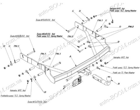 Фаркоп на Renault 19 88-92 chamade