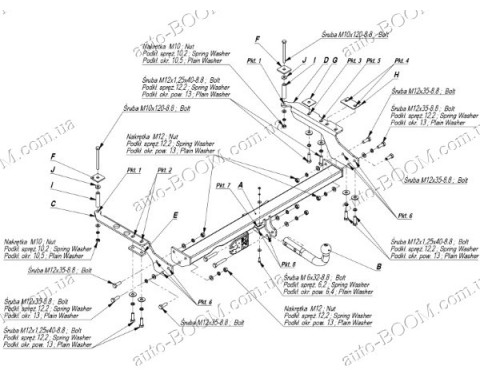 Фаркоп на Subaru Forester 2 02-07