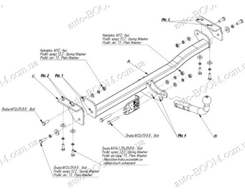 Фаркоп на Toyota Yaris Verso 00-04