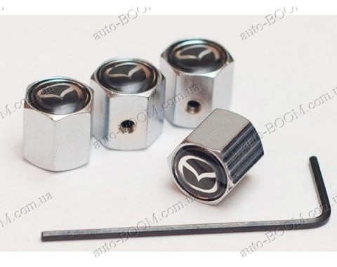 Колпачки на ниппель с логотипом Mazda 2 03-07 (Carmos)