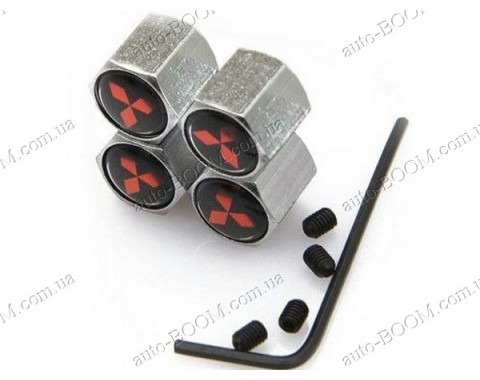 Колпачки на ниппель с логотипом Mitsubishi L200 96-06 (Carmos)