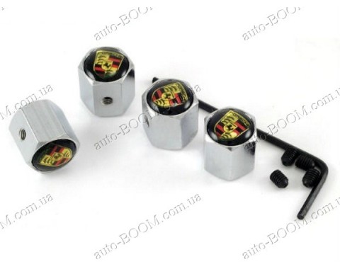Колпачки на ниппель с логотипом Porsche Cayenne 10- (Carmos)