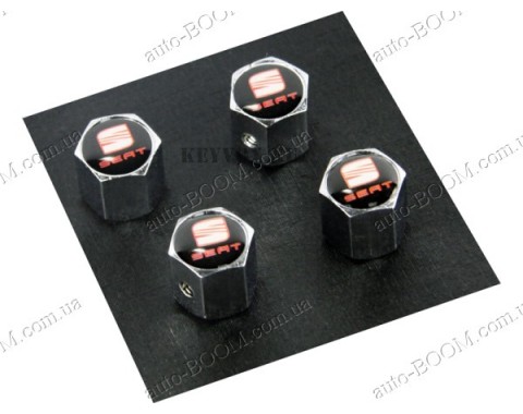 Колпачки на ниппель с логотипом Seat Leon 98-06 (Carmos)