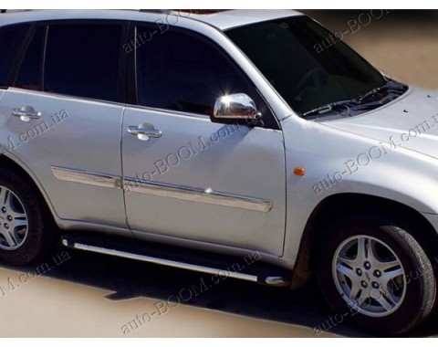 Молдинги дверей Chery Tiggo 05-13 4шт нерж (Omsaline)