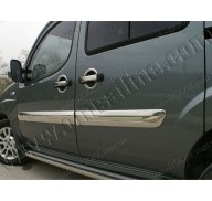 Молдинги дверей Fiat Doblo 04- 4шт, широкие , нерж (Omsaline)
