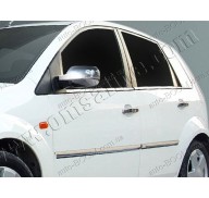 Молдинги дверей Ford Fiesta 5 01-05 хетчбек 5дверей, 4шт нерж (Omsaline)