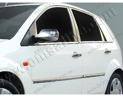 Молдинги дверей Ford Fiesta 5 01-05 хетчбек 5дверей, 4шт нерж (Omsaline)
