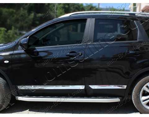 Молдинги дверей Nissan Qashqai +2 08-14 4шт нерж (Omsaline)