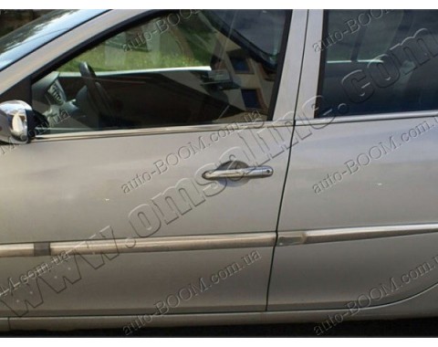 Молдинги дверей Renault Clio 3 05-12 хечбек 5дверей, 6шт нерж (Omsaline)