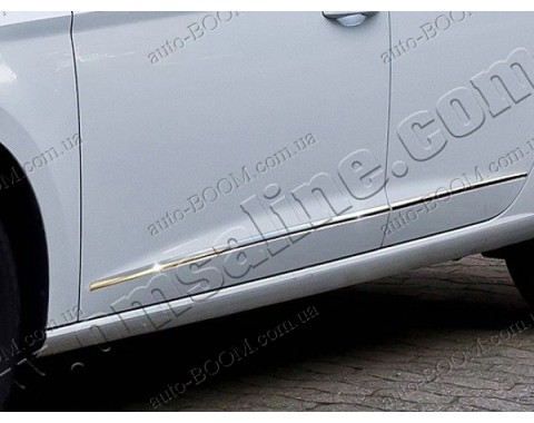 Молдинги дверей Seat Leon 3 13- хечбек 5дверей, 4шт нерж (Omsaline)