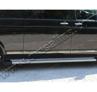 Молдинги дверей VW T5 03- длинная база, 7шт нерж (Omsaline)