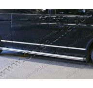Молдинги дверей VW T5 Caravelle 10- длинная база, 7шт нерж (Omsaline)