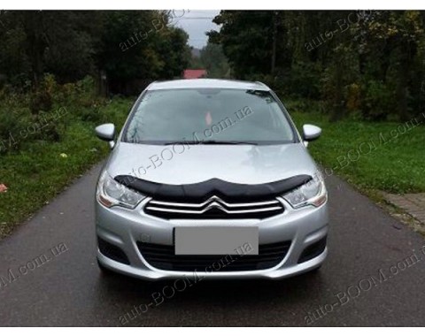 Дефлектор капота на Citroen C4 11- темная (Sim)