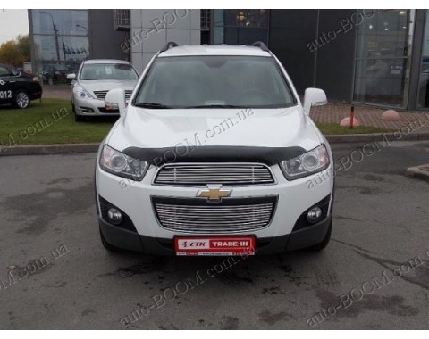 Дефлектор капота на Chevrolet Captiva 11- темная (Sim)