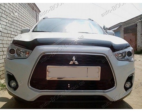 Дефлектор капота на Mitsubishi ASX 10-12 длинная (Sim)
