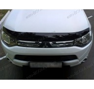Дефлектор капота на Mitsubishi Outlander 3 12- темная (Sim)