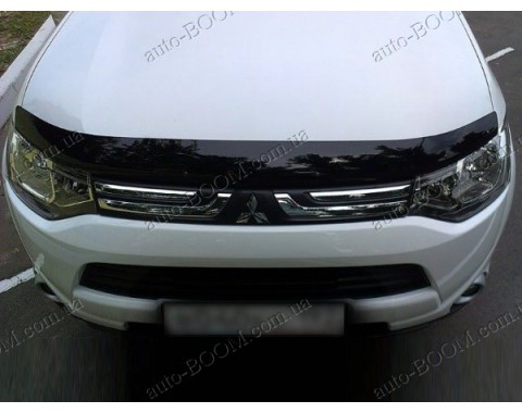 Дефлектор капота на Mitsubishi Outlander 3 12- темная (Sim)