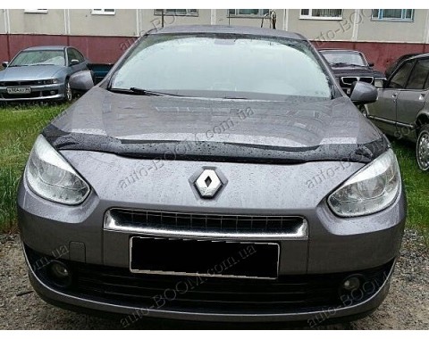 Дефлектор капота на Renault Fluence 09- темная (Sim)