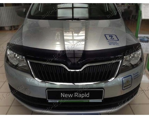 Дефлектор капота на Skoda Rapid 11- (Sim)