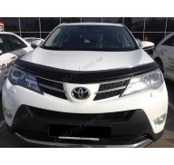 Дефлектор капота на Toyota RAV4 4 13- темная, подгиб (Sim)