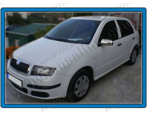 Накладки на зеркала (нержавейка) Skoda Fabia 2 07-15