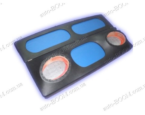 Акустическая полка на Opel Kadett 84-91 хетчбек сине-черная, на фанере, пирамида