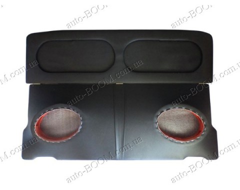 Акустическая полка на ВАЗ 2104 черно-серая, на фанере, пирамида