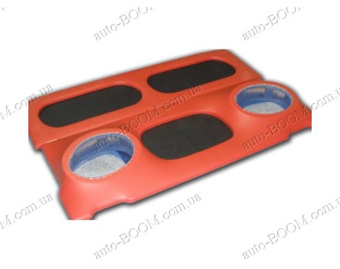 Акустическая полка на ВАЗ 2104 красная, на фанере, пирамида