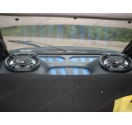 Акустическая полка на ВАЗ 2109 графит, на фанере, пирамида (с высоким подиумом)