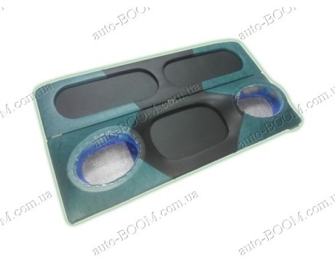 Акустическая полка на ВАЗ 2109 зеленая, на фанере, пирамида