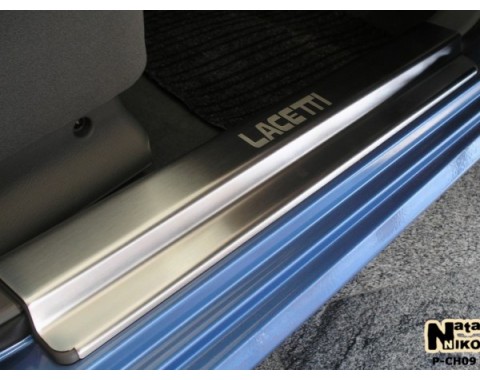 Накладки на пороги Chevrolet Lacetti 04- хетчбек 5дверей(NataNiko Premium)