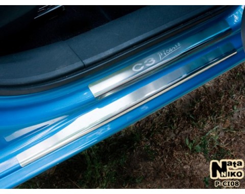 Накладки на пороги Citroen C3 Picasso 09-(NataNiko Premium)