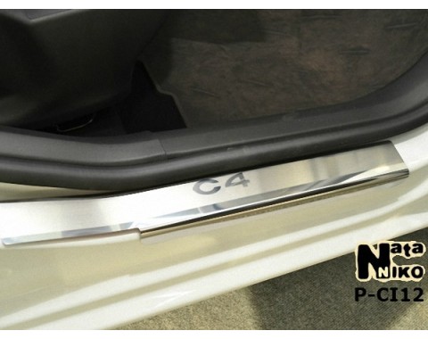 Накладки на пороги Citroen C4 11-(NataNiko Premium)