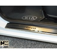 Накладки на пороги Kia Ceed 12-(NataNiko Premium)