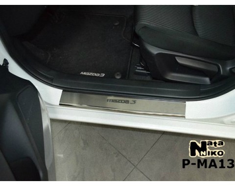 Накладки на пороги Mazda 3 09-14(NataNiko Premium)