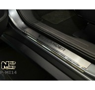 Накладки на пороги Mitsubishi Outlander 3 12-(NataNiko Premium)