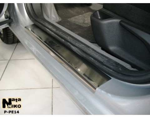 Накладки на пороги Peugeot 407 04-11(NataNiko Premium)