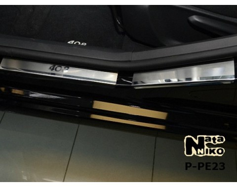 Накладки на пороги Peugeot 408 10-(NataNiko Premium)