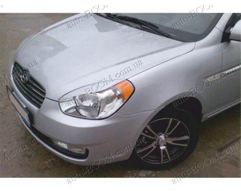 Реснички на фары Hyundai Accent 3 06-10 (Orticar)