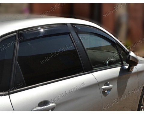 Дефлекторы окон на Citroen C4 11- хэтчбек 5дверей (Cobra Tuning)