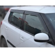Дефлекторы окон на Skoda Fabia 2 07- хэтчбек (Cobra Tuning)
