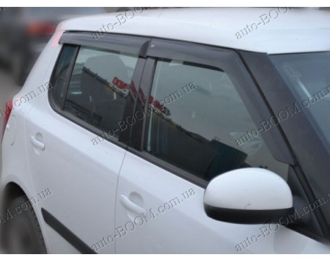 Дефлекторы окон на Skoda Fabia 2 07- хэтчбек (Cobra Tuning)